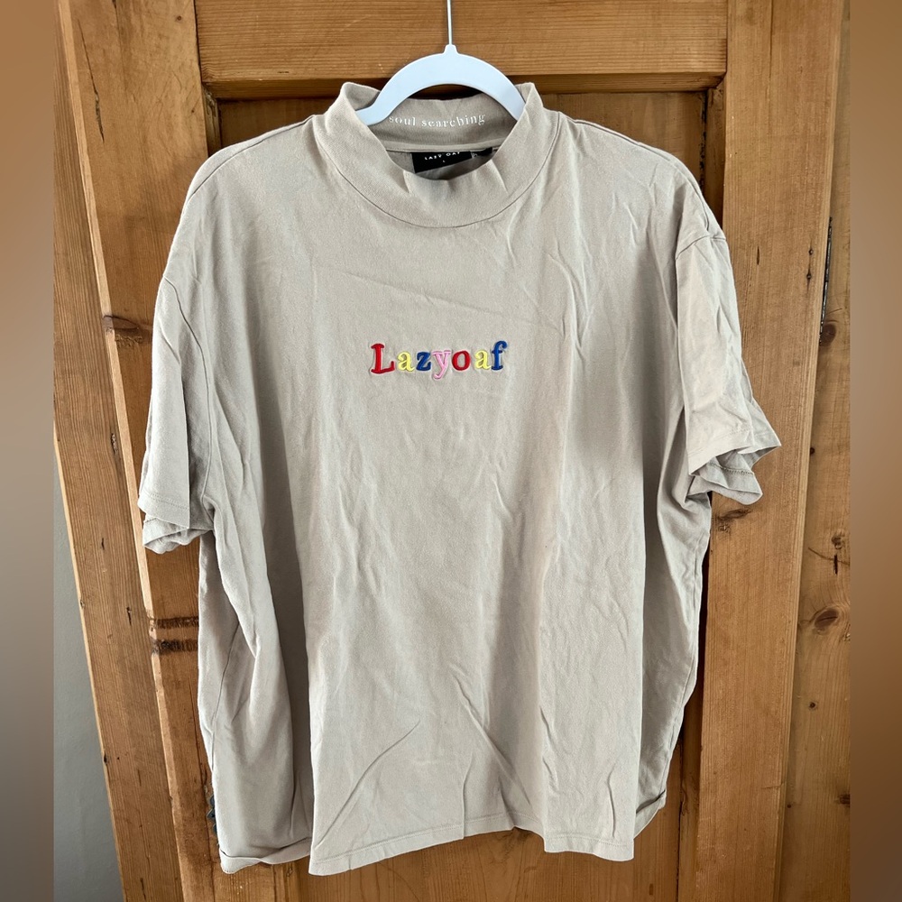 Lazy Oaf Soul Searching Logo Oversized T-Shirt—Size Large